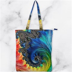 Colorful Digital Art Fractal Design Double Zip Up Tote Bag by Semog4