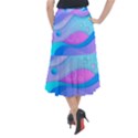 Colorful Blue Purple Wave Midi Mermaid Skirt View2