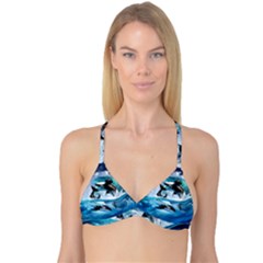 Orca Wave Water Underwater Sky Reversible Tri Bikini Top by Semog4