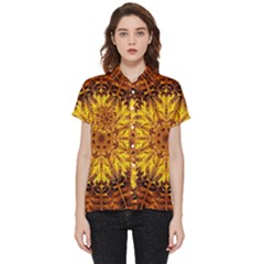 Abstract Gold Mandala Yellow Short Sleeve Pocket Shirt by Semog4