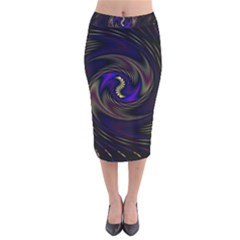 Manadala Twirl Abstract Velvet Midi Pencil Skirt by Semog4