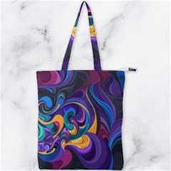 Colorful Waves Abstract Waves Curves Art Abstract Material Material Design Double Zip Up Tote Bag by Semog4