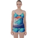 Artistic Wave Sea Tie Front Two Piece Tankini View1