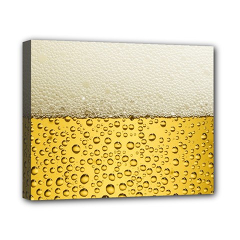 Texture Pattern Macro Glass Of Beer Foam White Yellow Art Canvas 10  X 8  (stretched) by Semog4