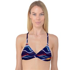 Wave Of Abstract Colors Reversible Tri Bikini Top by Semog4