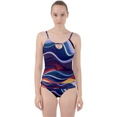 Wave Of Abstract Colors Cut Out Top Tankini Set by Semog4