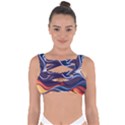 Wave Of Abstract Colors Bandaged Up Bikini Top View1