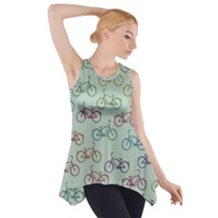 Bicycle Bikes Pattern Ride Wheel Cycle Icon Side Drop Tank Tunic by Jancukart