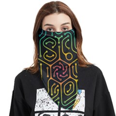 Circuit Hexagonal Geometric Pattern Background Pattern Face Covering Bandana (triangle) by Jancukart