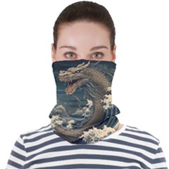 Sea Dragon Kanagawa Sea Monster Face Seamless Bandana (adult) by Jancukart