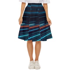 Orange Blue Dot Dots Lines Abstract Abstract Digital Art Classic Short Skirt by Jancukart