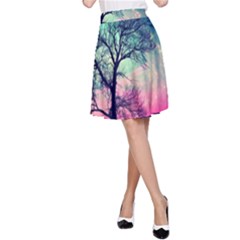 Tree Abstract Field Galaxy Night Nature A-line Skirt by Jancukart
