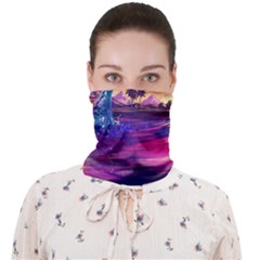 Retro Wave Ocean Face Covering Bandana (adult) by Semog4