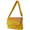 Texture Pattern Macro Glass Of Beer Foam White Yellow Bubble Full Print Messenger Bag (L) View1