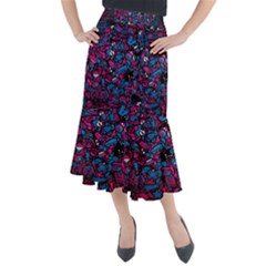Grafitti Graffiti Abstract Artwork Digital Midi Mermaid Skirt by Semog4