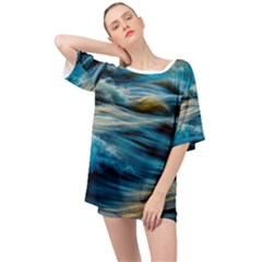 Waves Abstract Waves Abstract Oversized Chiffon Top by Semog4