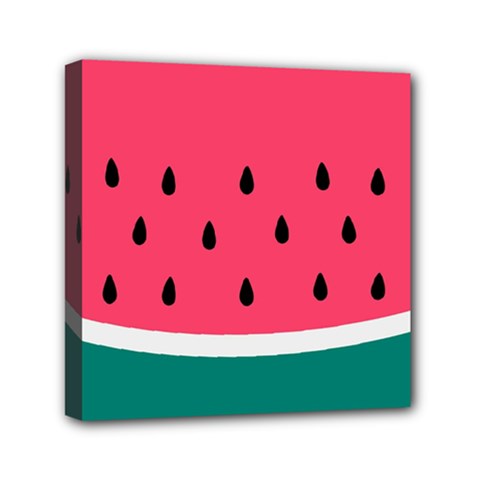 Watermelon Fruit Pattern Mini Canvas 6  X 6  (stretched) by Semog4