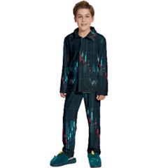 Flag Patterns On Forex Charts Kids  Long Sleeve Velvet Pajamas Set by Semog4