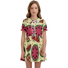 Watermelon Pattern Slices Fruit Kids  Sweet Collar Dress by Semog4