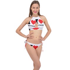 I Love Mathew Cross Front Halter Bikini Set by ilovewhateva