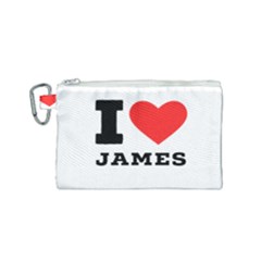 I Love James Canvas Cosmetic Bag (small) by ilovewhateva