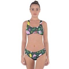 Colorful Funny Christmas Pattern Criss Cross Bikini Set by Semog4