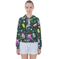 Colorful Funny Christmas Pattern Women s Tie Up Sweat by Semog4
