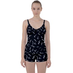 Scribbles Lines Drawing Picture Tie Front Two Piece Tankini by Semog4