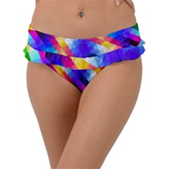 Abstract Background Colorful Pattern Frill Bikini Bottoms by Semog4