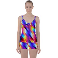 Abstract Background Colorful Pattern Tie Front Two Piece Tankini by Semog4