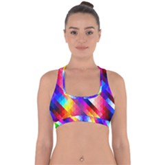 Abstract Background Colorful Pattern Cross Back Hipster Bikini Top  by Semog4