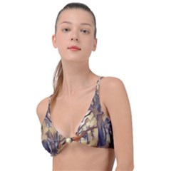 Tree Forest Woods Nature Landscape Knot Up Bikini Top by Semog4