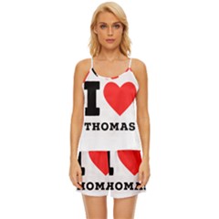 I Love Thomas Satin Pajama Short Set by ilovewhateva