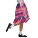 Wave Waves Ocean Sea Kids  Ruffle Flared Wrap Midi Skirt View3