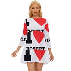 I Love Robert Long Sleeve Babydoll Dress by ilovewhateva