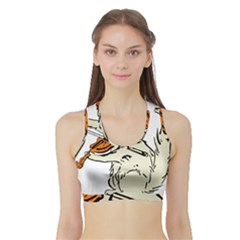 Cat Playing The Violin Art Sports Bra With Border by oldshool