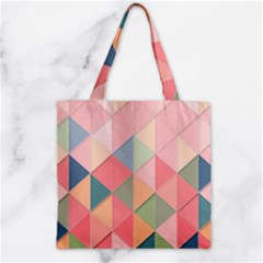 Background Geometric Triangle Zipper Grocery Tote Bag by Semog4