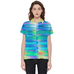 Wave Rainbow Bright Texture Short Sleeve Pocket Shirt by Semog4