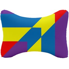 Colorful-red-yellow-blue-purple Seat Head Rest Cushion by Semog4
