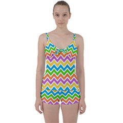 Chevron-pattern-design-texture Tie Front Two Piece Tankini by Semog4