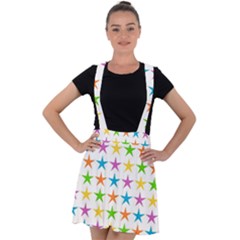 Star-pattern-design-decoration Velvet Suspender Skater Skirt by Semog4