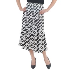 Diagonal-stripe-pattern Midi Mermaid Skirt by Semog4
