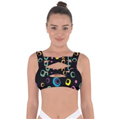 Abstract-background-retro-60s-70s Bandaged Up Bikini Top by Semog4