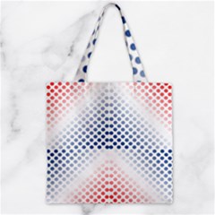 Dots-pointillism-abstract-chevron Zipper Grocery Tote Bag by Semog4