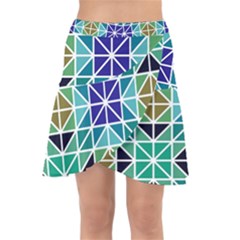 Mosaic-triangle-symmetry- Wrap Front Skirt by Semog4