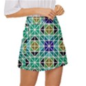 Mosaic-triangle-symmetry- Mini Front Wrap Skirt View3