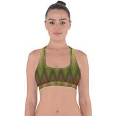 Zig Zag Chevron Classic Pattern Cross Back Hipster Bikini Top  by Semog4