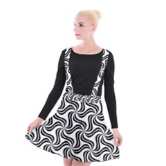 Soft-pattern-repeat-monochrome Suspender Skater Skirt by Semog4