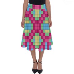Checkerboard-squares-abstract---- Perfect Length Midi Skirt by Semog4