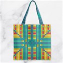 Checkerboard-squares-abstract- Zipper Grocery Tote Bag View2